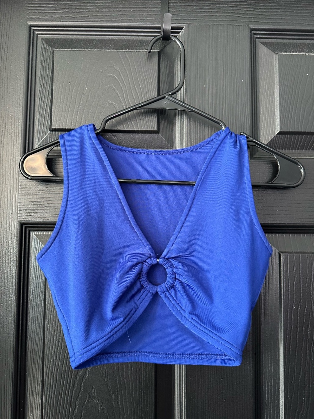 Royal Blue Ring Front Crop Tank Top Size Small Y2K Going Out